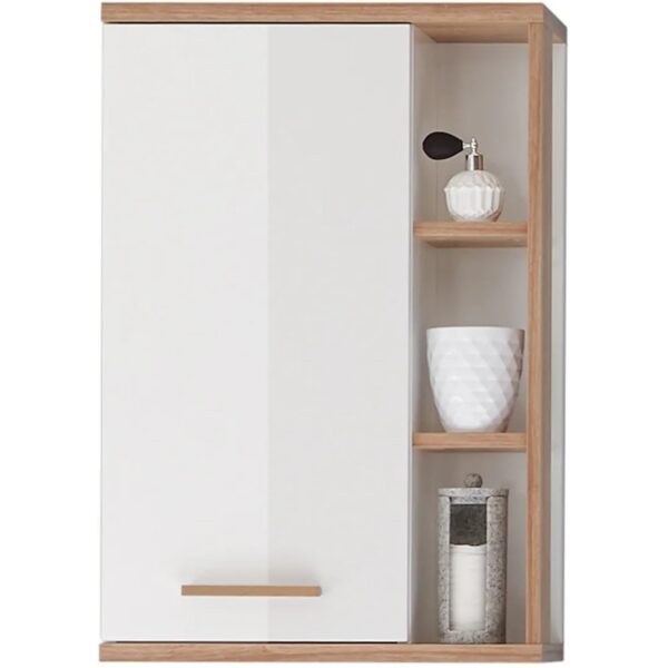 Pelipal Bad-Hängeschrank Quickset 923 Weiß Glanz-Riviera Eiche 50,5 cm