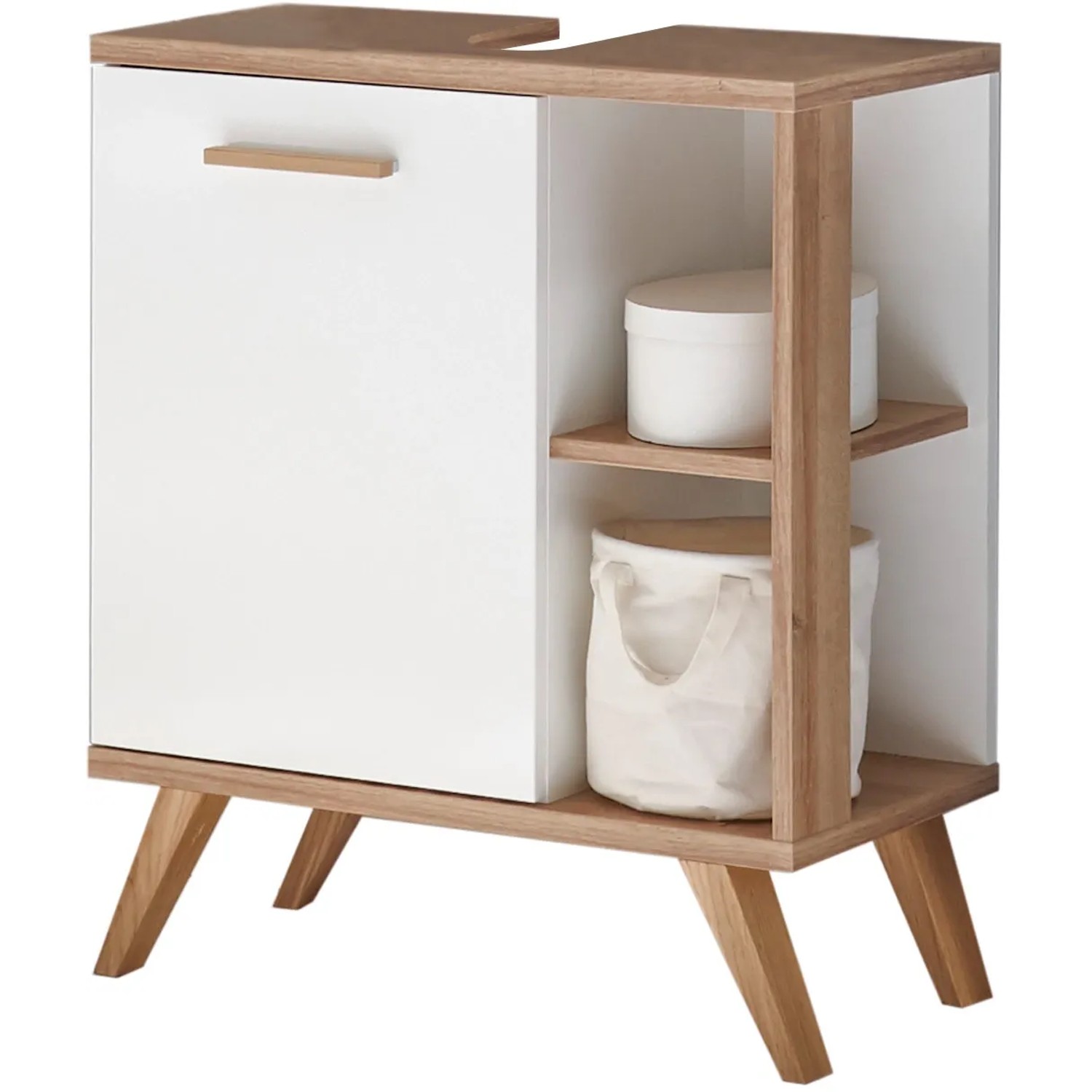 Pelipal Waschbeckenunterschrank Quickset 923 65 cm x 60,5 cm x 33 cm Weiß-Eiche