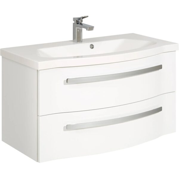 Pelipal Waschbeckenunterschrank 90 cm Serie 4005 Polarweiß hochglänzend