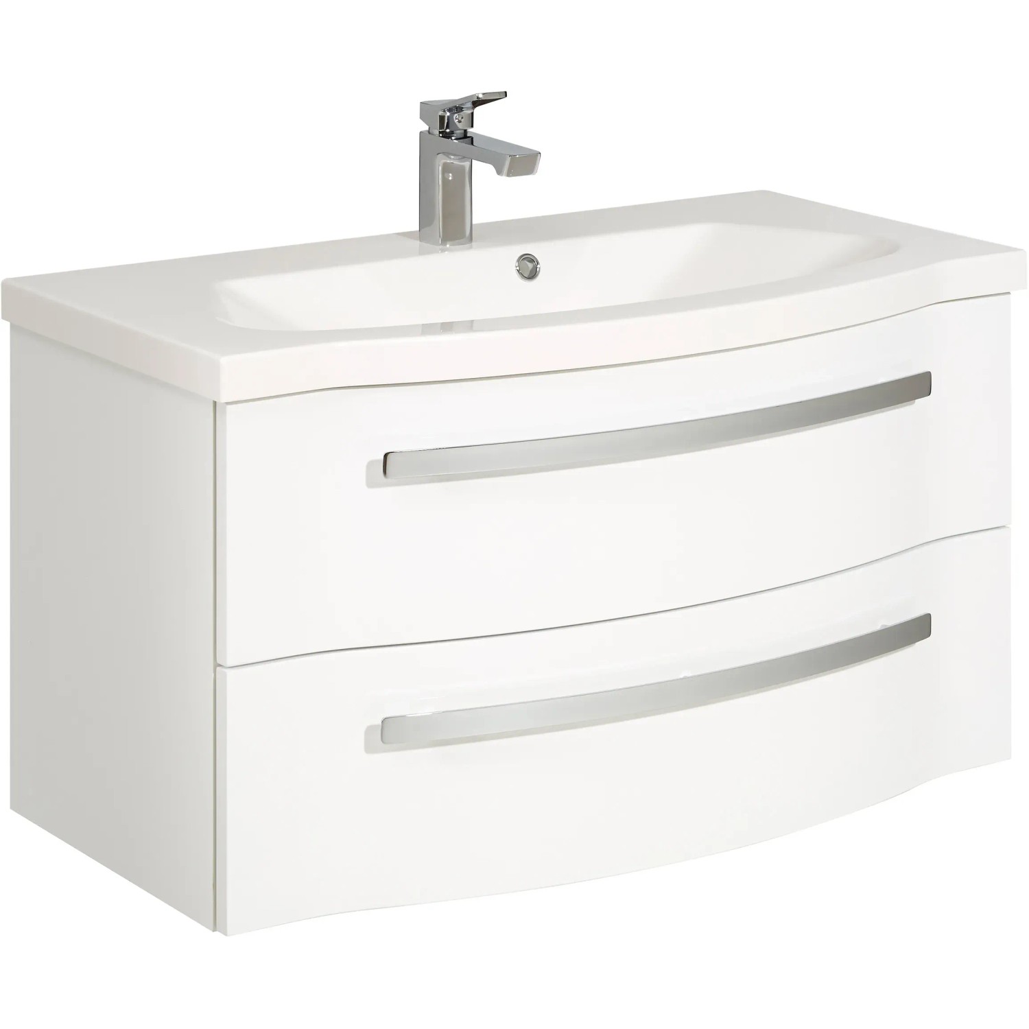 Pelipal Waschbeckenunterschrank 90 cm Serie 4005 Polarweiß hochglänzend
