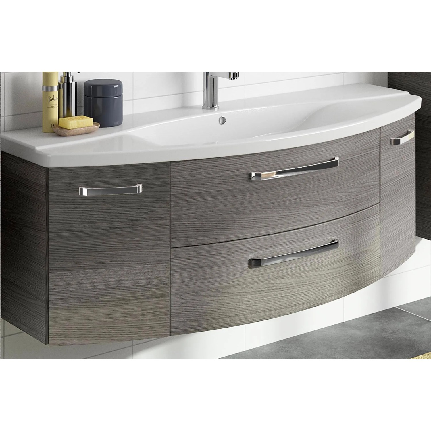 Pelipal Waschbeckenunterschrank 140 cm Serie 4010 Graphit Struktur quer