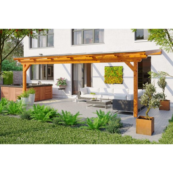 Skan Holz Terrassenüberdachung Ancona 648 cm x 250 cm Eiche hell Skan Holz Terrassenüberdachung Ancona 648 cm x 250 cm Eiche hell