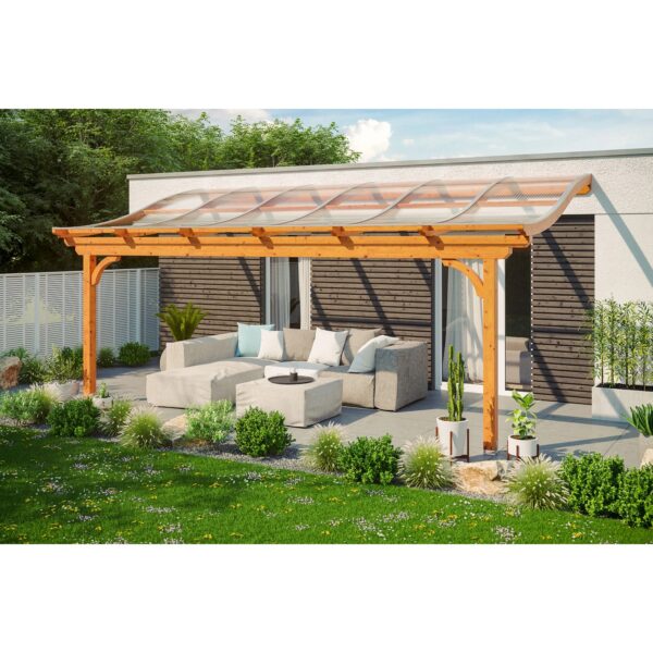 Skan Holz Terrassenüberdachung Verona 648 cm x 289 cm Eiche hell Skan Holz Terrassenüberdachung Verona 648 cm x 289 cm Eiche hell