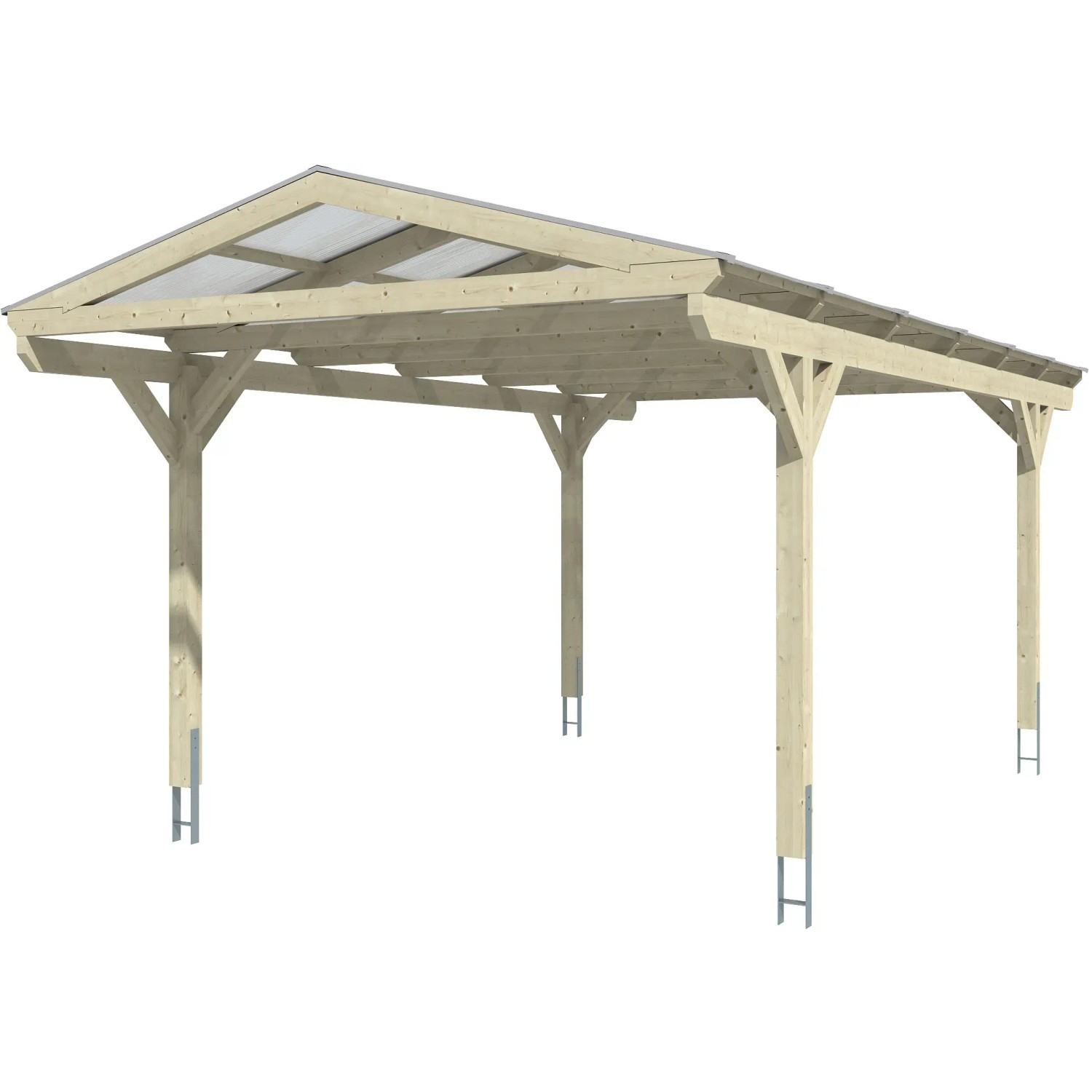 Skan Holz Carport Westerwald Eiche hell 362 x 648 cm