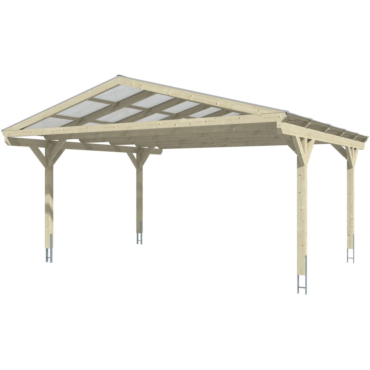 Skan Holz Carport Westerwald Eiche hell 570 x 541 cm