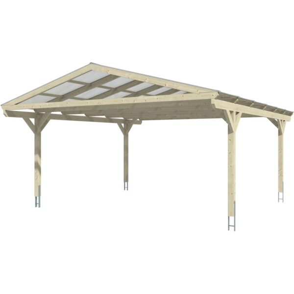 Skan Holz Carport Westerwald Eiche hell 570 x 648 cm Skan Holz Carport Westerwald Eiche hell 570 x 648 cm