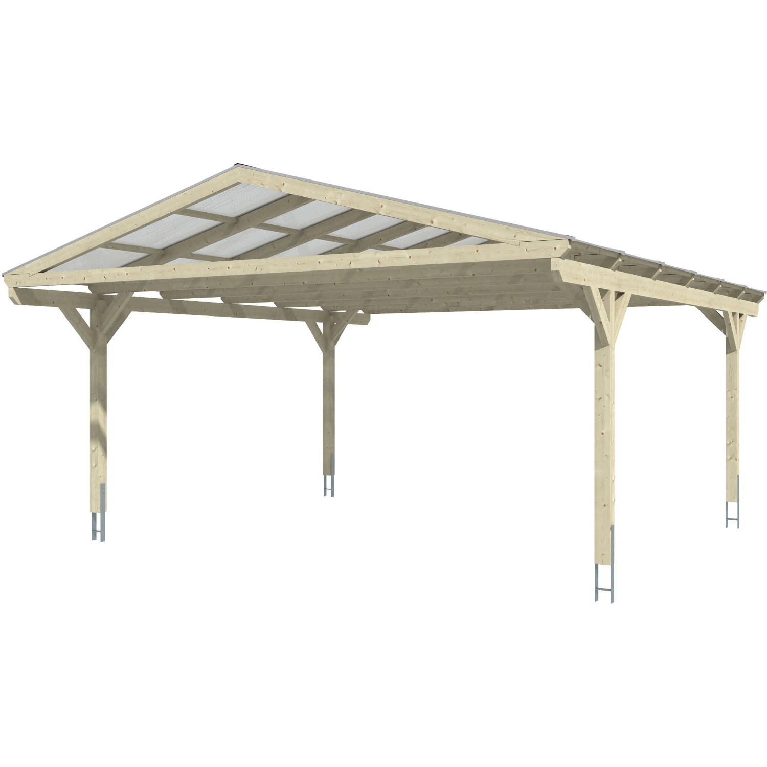 Skan Holz Carport Westerwald Eiche hell 570 x 648 cm