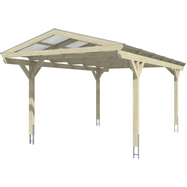 Skan Holz Carport Westerwald Nussbaum 362 x 648 cm Skan Holz Carport Westerwald Nussbaum 362 x 648 cm