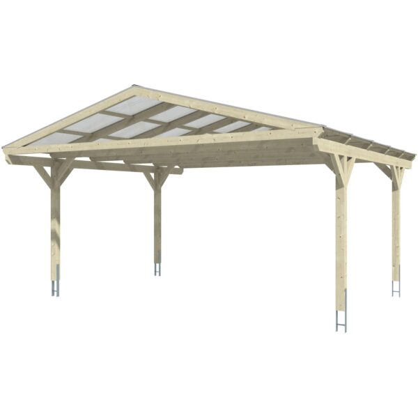Skan Holz Carport Westerwald Nussbaum 570 x 541 cm Skan Holz Carport Westerwald Nussbaum 570 x 541 cm