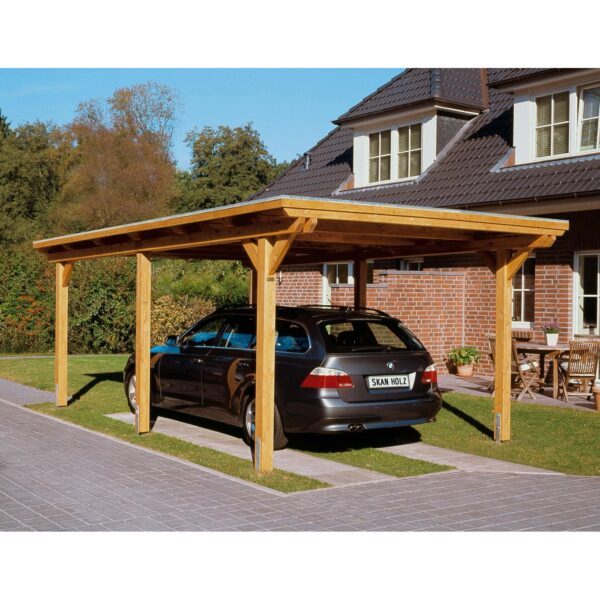 Skan Holz Flachdach-Einzelcarport Emsland 354 cm x 604 cm Skan Holz Flachdach-Einzelcarport Emsland 354 cm x 604 cm