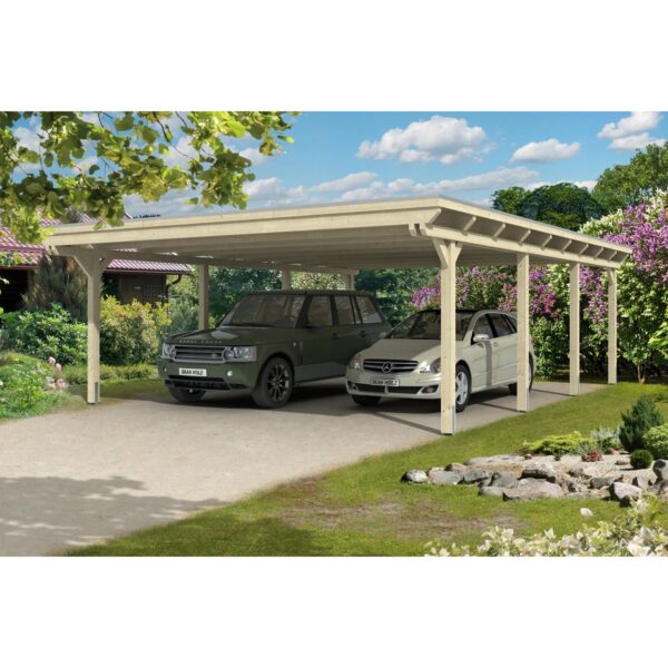 Skan Holz Carport Emsland 613 cm x 846 cm Natur Skan Holz Carport Emsland 613 cm x 846 cm Natur