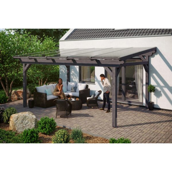Skan Holz Terrassenüberdachung Sanremo 541 cm x 300 cm Schiefergrau Skan Holz Terrassenüberdachung Sanremo 541 cm x 300 cm Schiefergrau