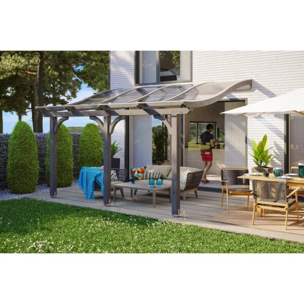 Skan Holz Terrassenüberdachung Venezia 434 cm x 289 cm Schiefergrau