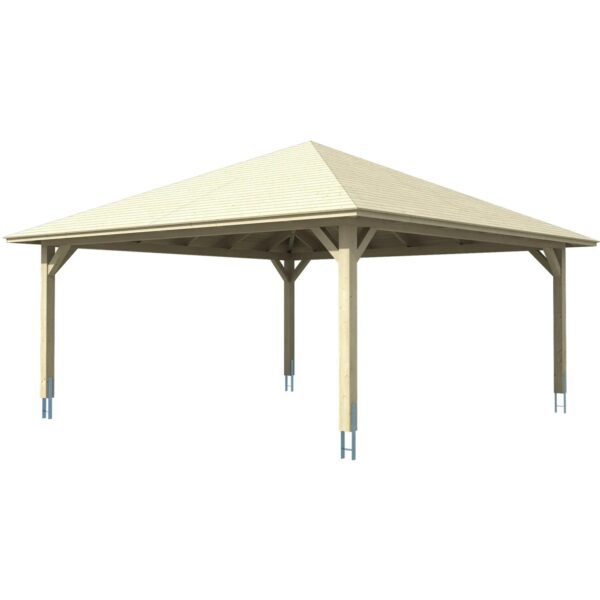 Skan Holz Carport Taunus 634 cm x 634 cm Nussbaum Skan Holz Carport Taunus 634 cm x 634 cm Nussbaum