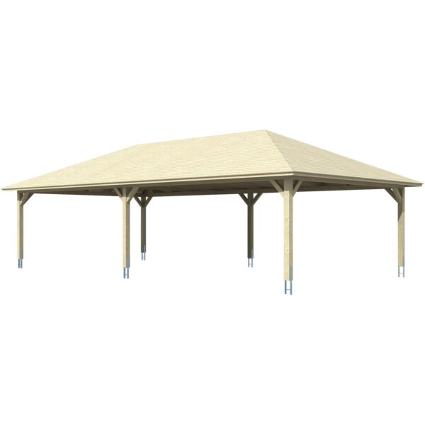 Skan Holz Carport Taunus 1176 cm x 634 cm Nussbaum Skan Holz Carport Taunus 1176 cm x 634 cm Nussbaum