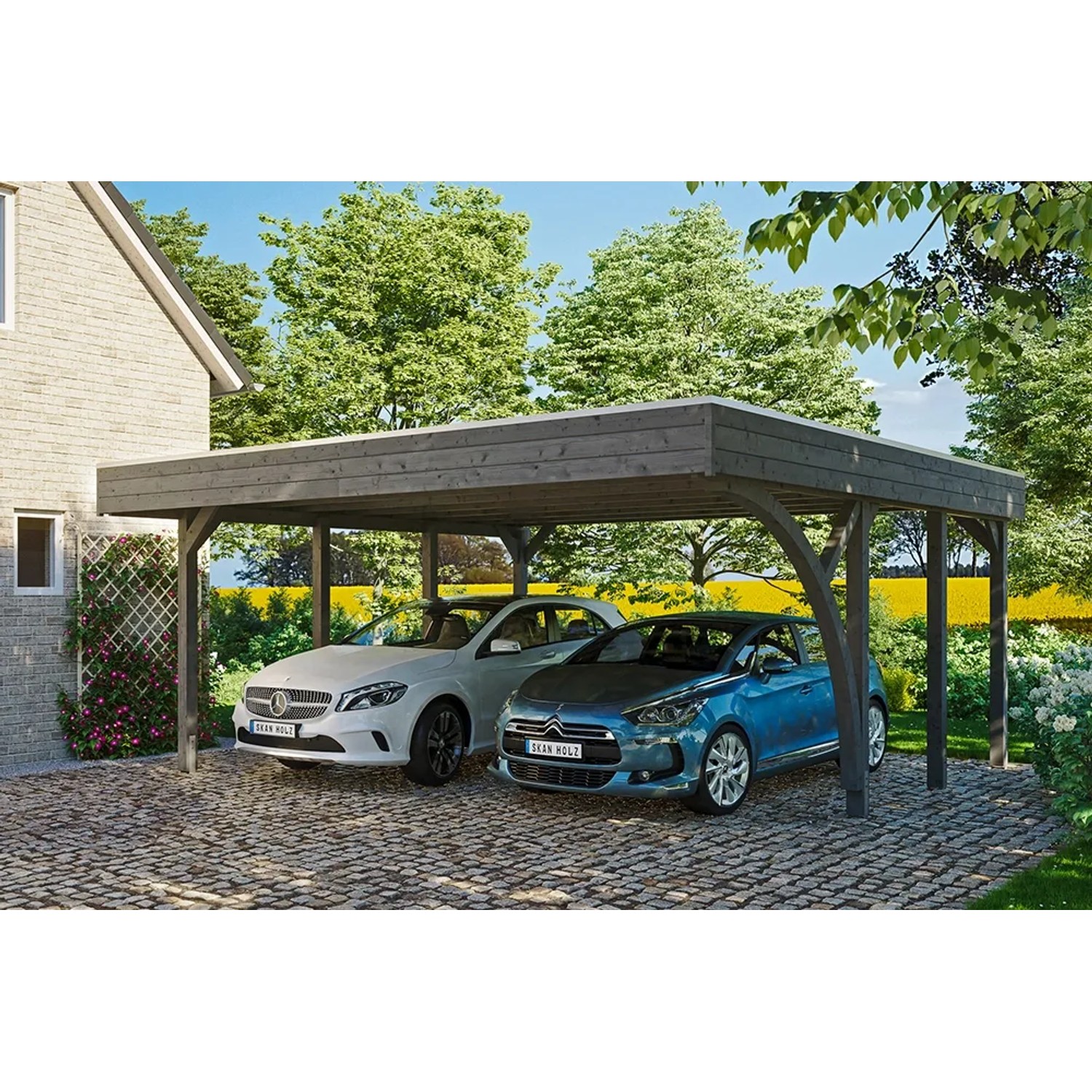 Friesland Carport Set 7 Schiefergrau 557 x 555 cm