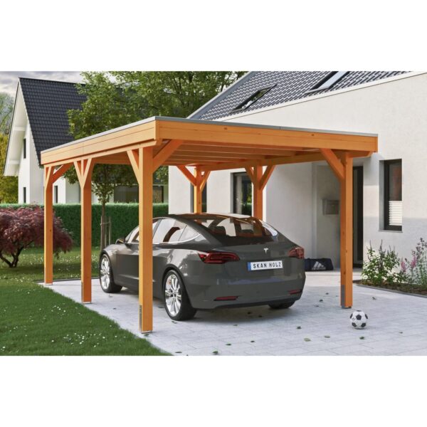 Skan Holz Carport Grunewald 321 cm x 554 cm mit EPDM-Dach Eiche Hell Skan Holz Carport Grunewald 321 cm x 554 cm mit EPDM-Dach Eiche Hell