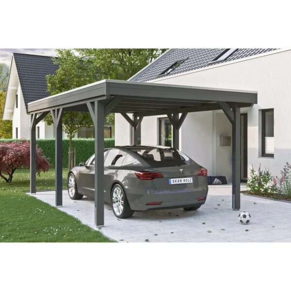 Skan Holz Carport Grunewald 321 cm x 554 cm mit EPDM-Dach Schiefergrau Skan Holz Carport Grunewald 321 cm x 554 cm mit EPDM-Dach Schiefergrau
