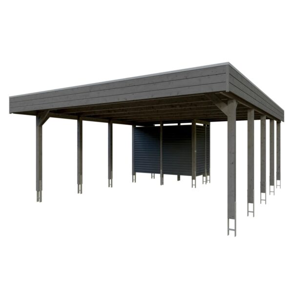 Skan Holz Carport Friesland Hybrid 557 cm x 708 cm Schiefergrau Skan Holz Carport Friesland Hybrid 557 cm x 708 cm Schiefergrau