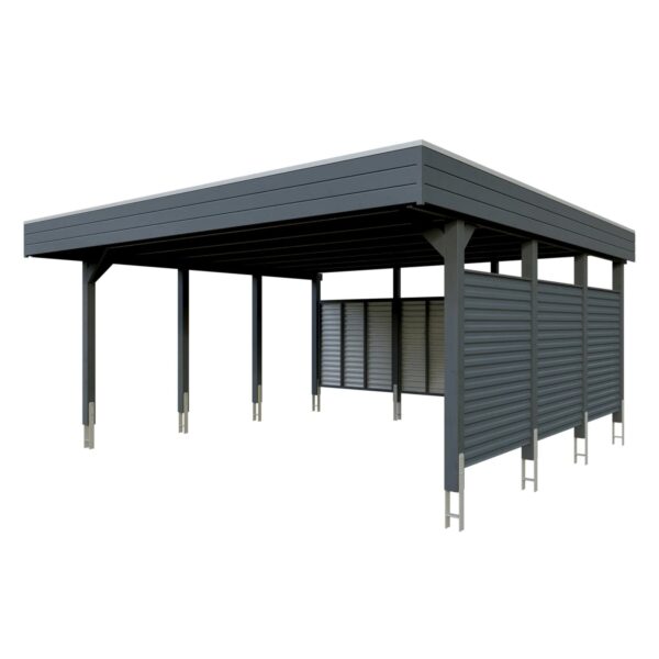 Skan Holz Carport Friesland Hybrid 557 cm x 555 cm Anthrazit