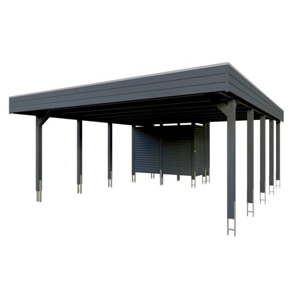 Skan Holz Carport Friesland Hybrid 557 cm x 708 cm Anthrazit Skan Holz Carport Friesland Hybrid 557 cm x 708 cm Anthrazit