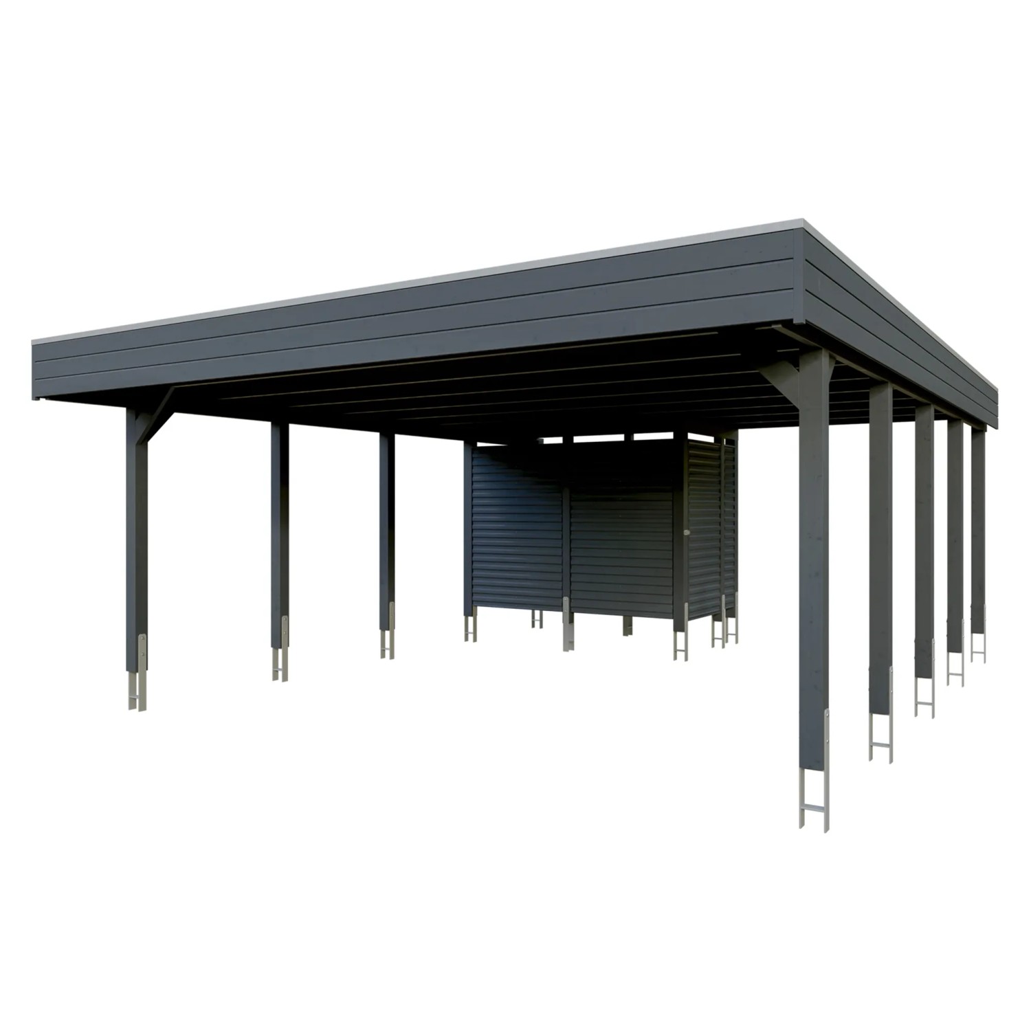 Skan Holz Carport Friesland Hybrid 557 cm x 708 cm Anthrazit