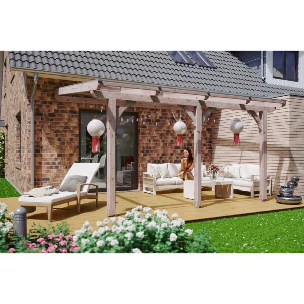 Skan Holz Terrassenüberdachung Rimini 434 cm x 300 cm Douglasie Skan Holz Terrassenüberdachung Rimini 434 cm x 300 cm Douglasie