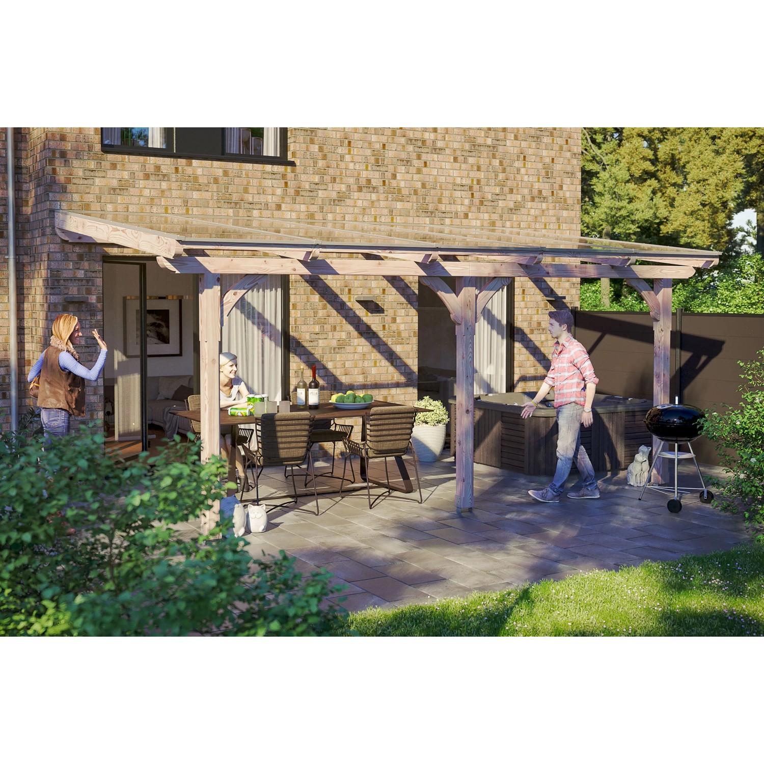 Skan Holz Terrassenüberdachung Rimini 541 cm x 250 cm Douglasie
