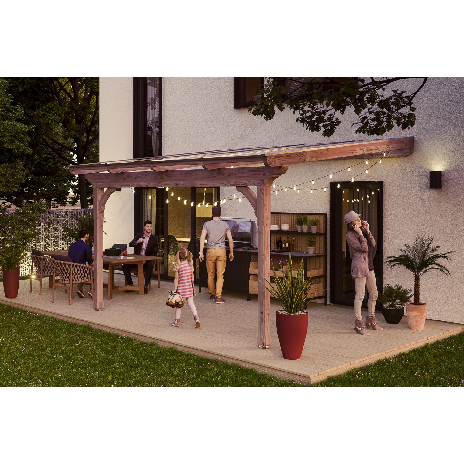 Skan Holz Terrassenüberdachung Ravenna 434 cm x 250 cm Douglasie
