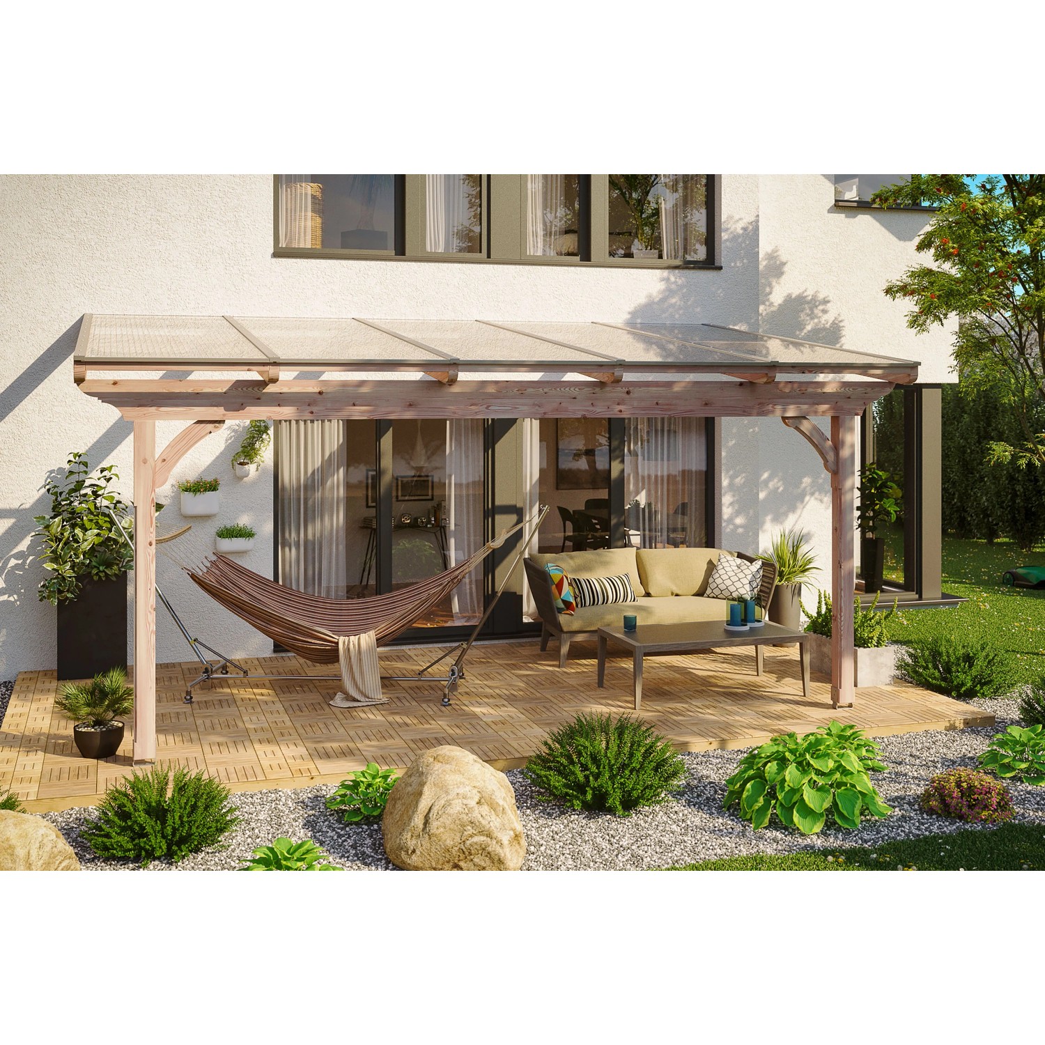 Skan Holz Terrassenüberdachung Ravenna 541 cm x 300 cm Douglasie