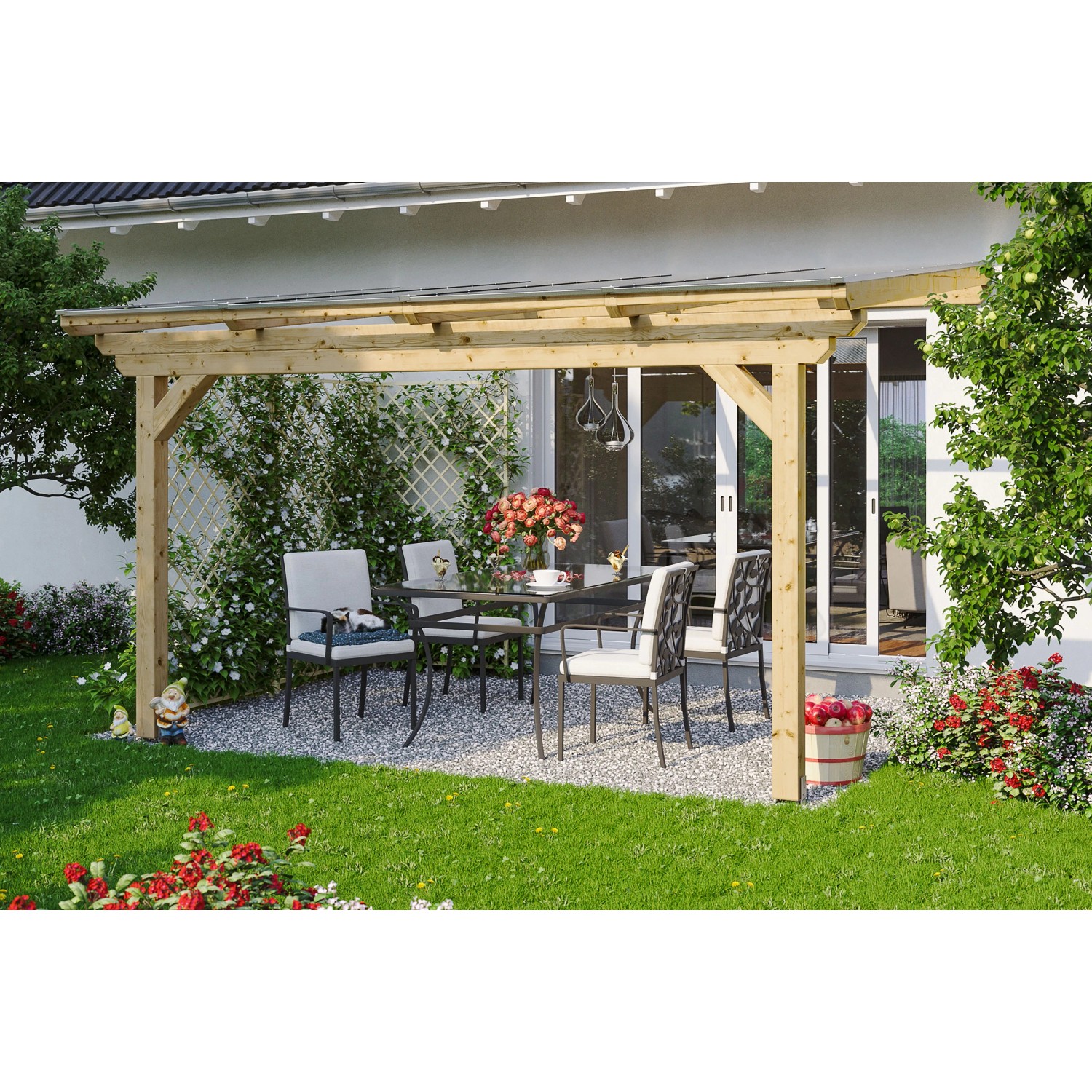 Skan Holz Terrassenüberdachung Ancona 434 cm x 250 cm