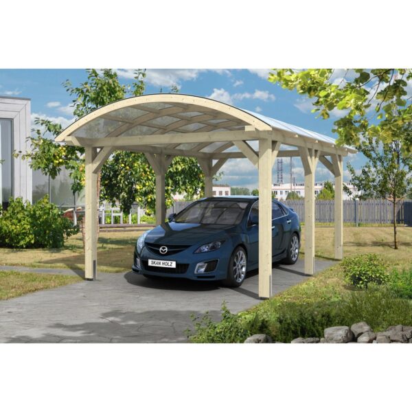 Skan Holz Bogendach-Einzelcarport Franken 376 cm x 541 cm Skan Holz Bogendach-Einzelcarport Franken 376 cm x 541 cm