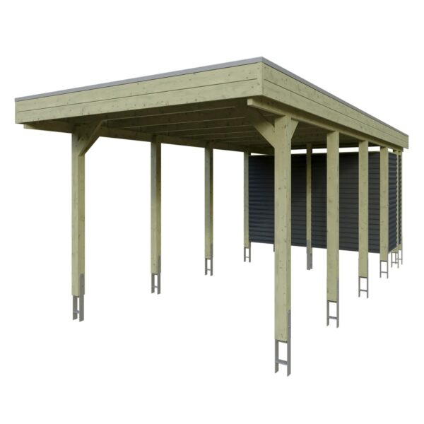 Skan Holz Carport Friesland Hybrid 314 cm x 708 cm Grün