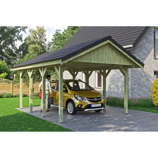 Satteldach-Carport Wallgau 430 x 600 cm Dachlattung Satteldach-Carport Wallgau 430 x 600 cm Dachlattung
