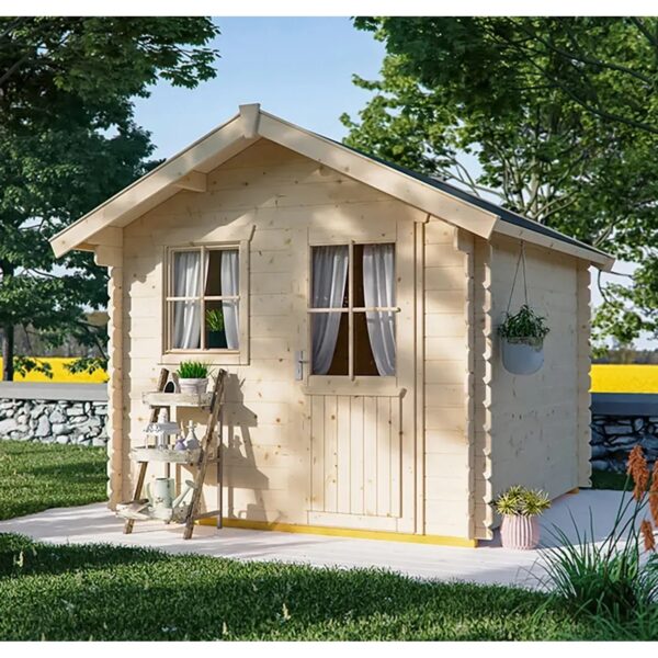 Skan Holz Holz-Gartenhaus Porto 3 Natur 250 cm x 300 cm