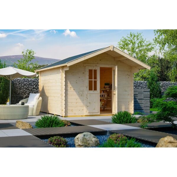 Skan Holz Holz-Gartenhaus Faro 1 Natur 300 cm x 200 cm 6 m²