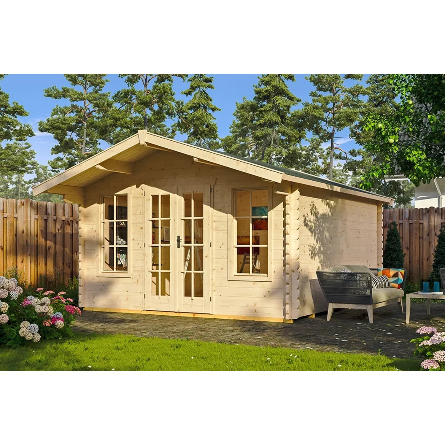 Skan Holz Holz-Gartenhaus Trondheim 1 Satteldach 380 cm x 300 cm 11,4 m²