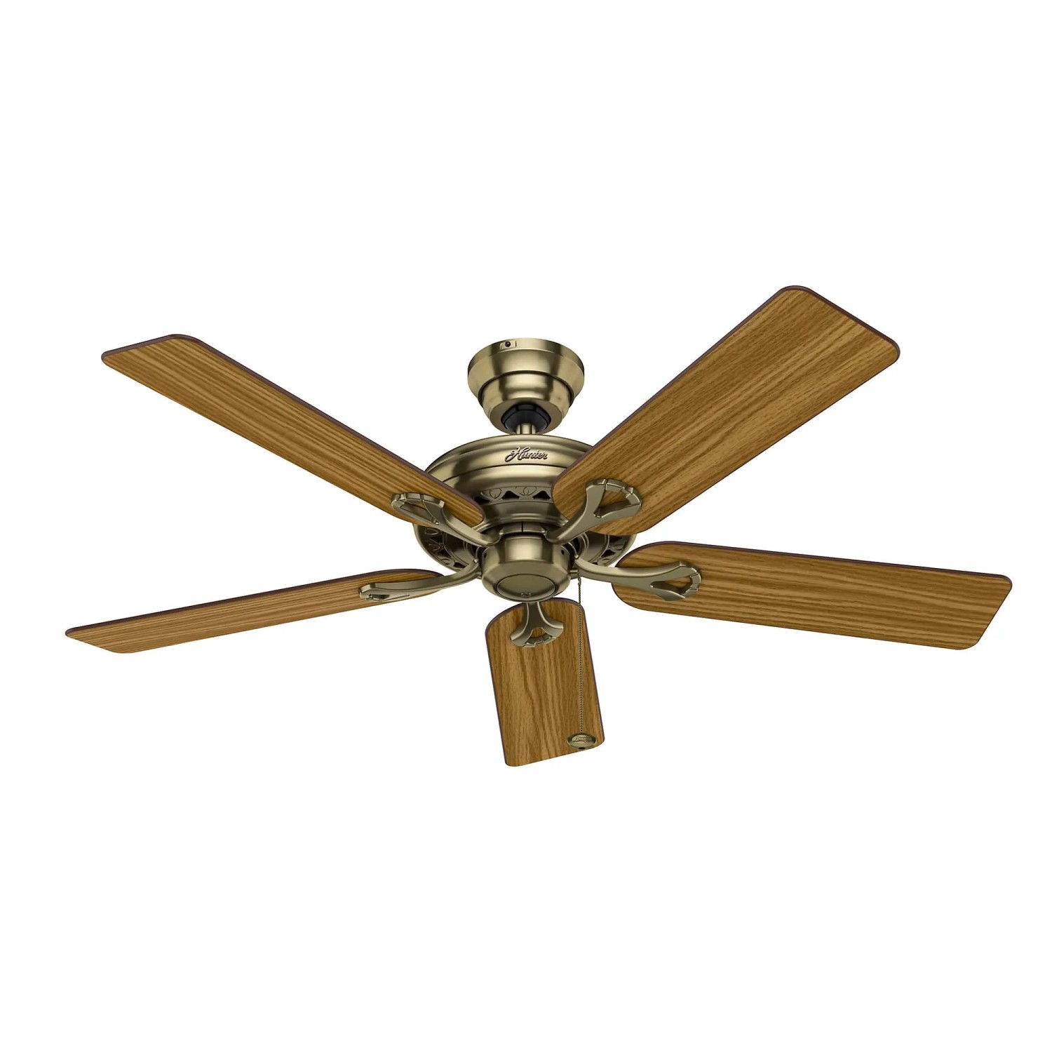 HUNTER FANS Deckenventilator Savoy 132 cm Messing Antik mit Zugkette