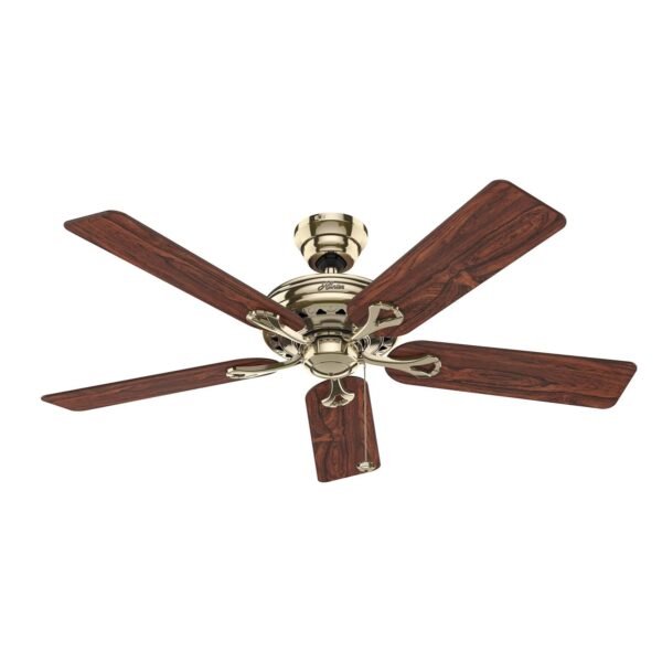 HUNTER FANS Deckenventilator Savoy 132 cm Messing poliert mit Zugkette