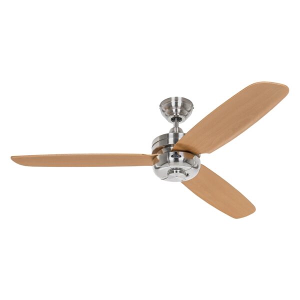 CASAFAN Deckenventilator mit Fernbedienung Night Flight 132 cm Chrom Gebürstet - Buche