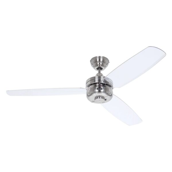 CASAFAN Deckenventilator mit Fernbedienung Night Flight 132 cm Chrom Gebürstet - Transparent