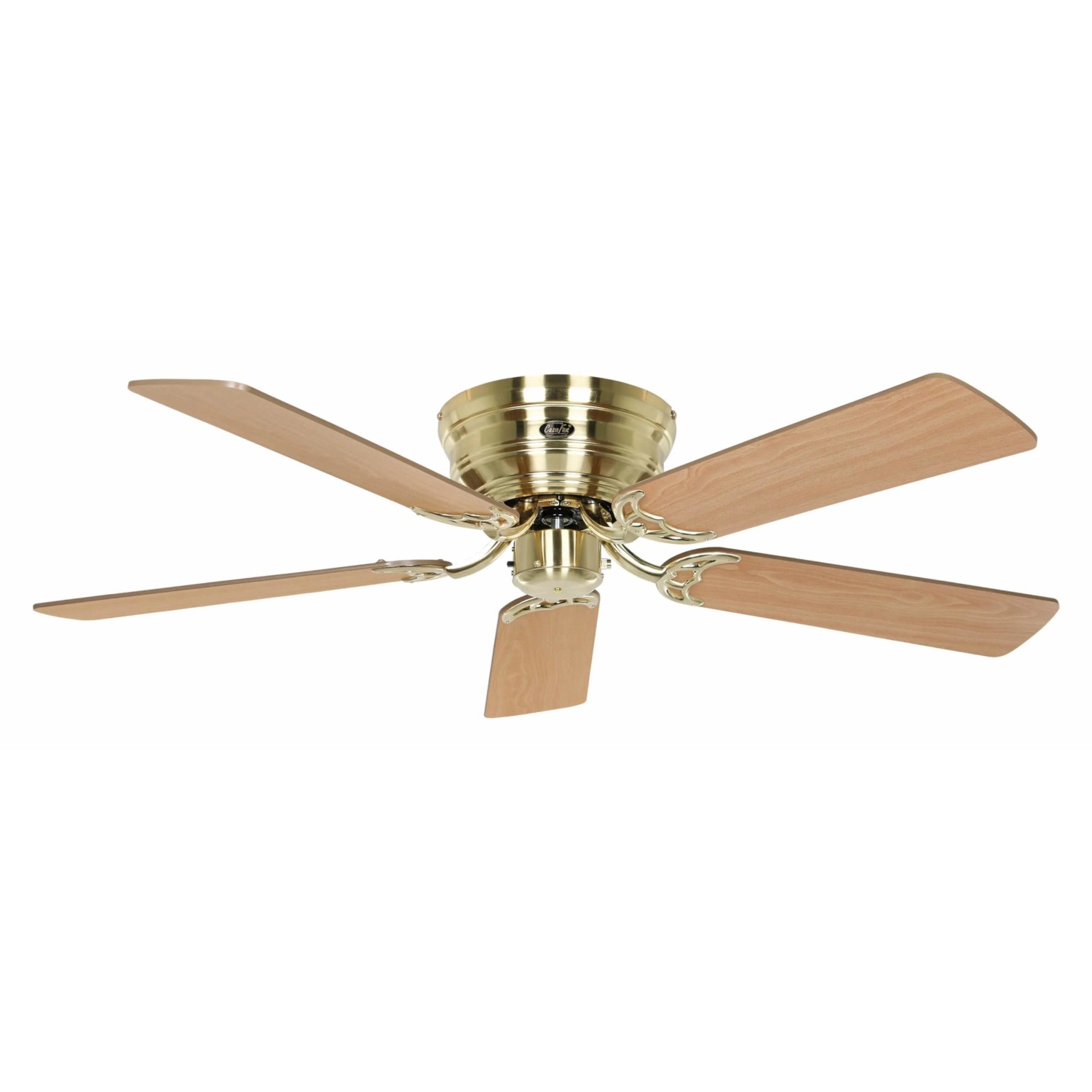 CASAFAN Flacher Deckenventilator mit Zugkette Classic Flat III Messing Gebürstet 132