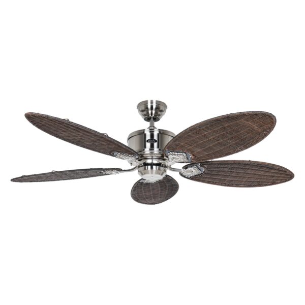 CASAFAN Energiespar Deckenventilator mit Fernbedienung Caribbean Dream Eco II Chrom - Rattan CASAFAN Energiespar Deckenventilator mit Fernbedienung Caribbean Dream Eco II Chrom - Rattan
