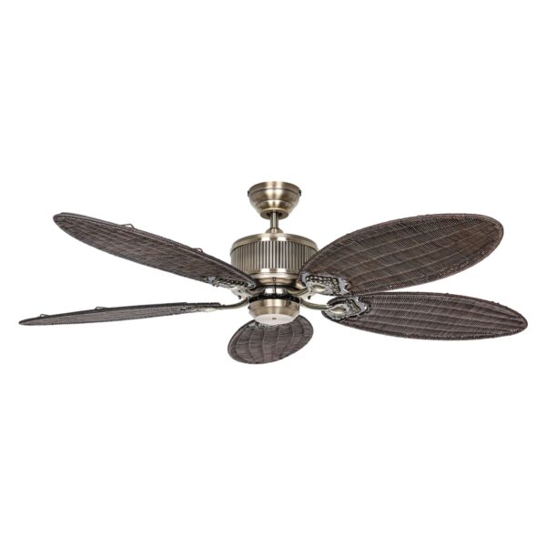 CASAFAN Energiespar Deckenventilator mit Fernbedienung Caribbean Dream Eco II Messing - Rattan