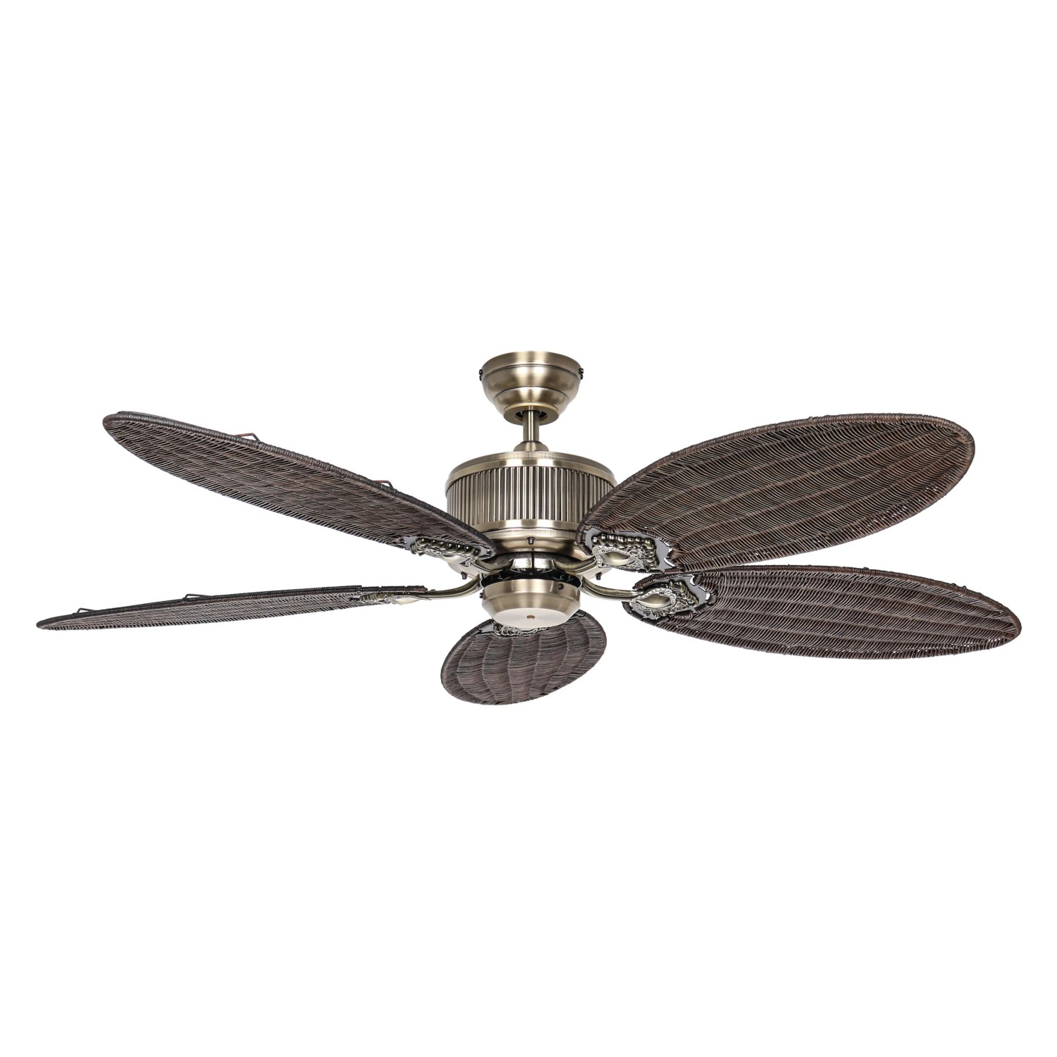 CASAFAN Energiespar Deckenventilator mit Fernbedienung Caribbean Dream Eco II Messing - Rattan