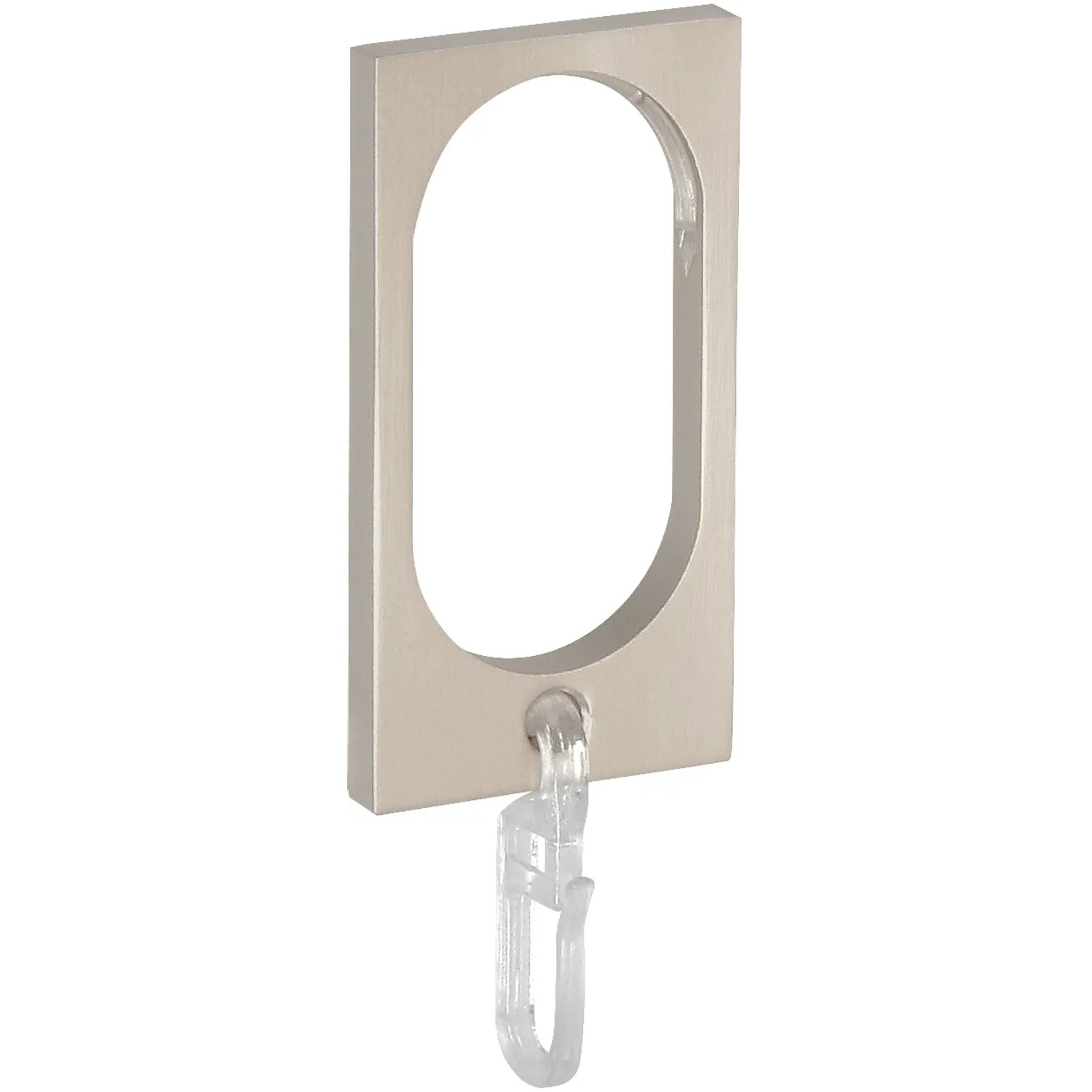 Mydeco Reckteckige Gardinen-Ringe Edelstahl-Optik 6 cm inkl. Gardinenhaken