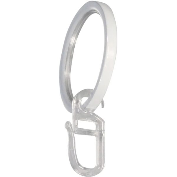 Mydeco Gardinen-Ringe Weiß Ø 4 cm für Ø 2 cm Gardinenstangen inkl. Gardinenhaken