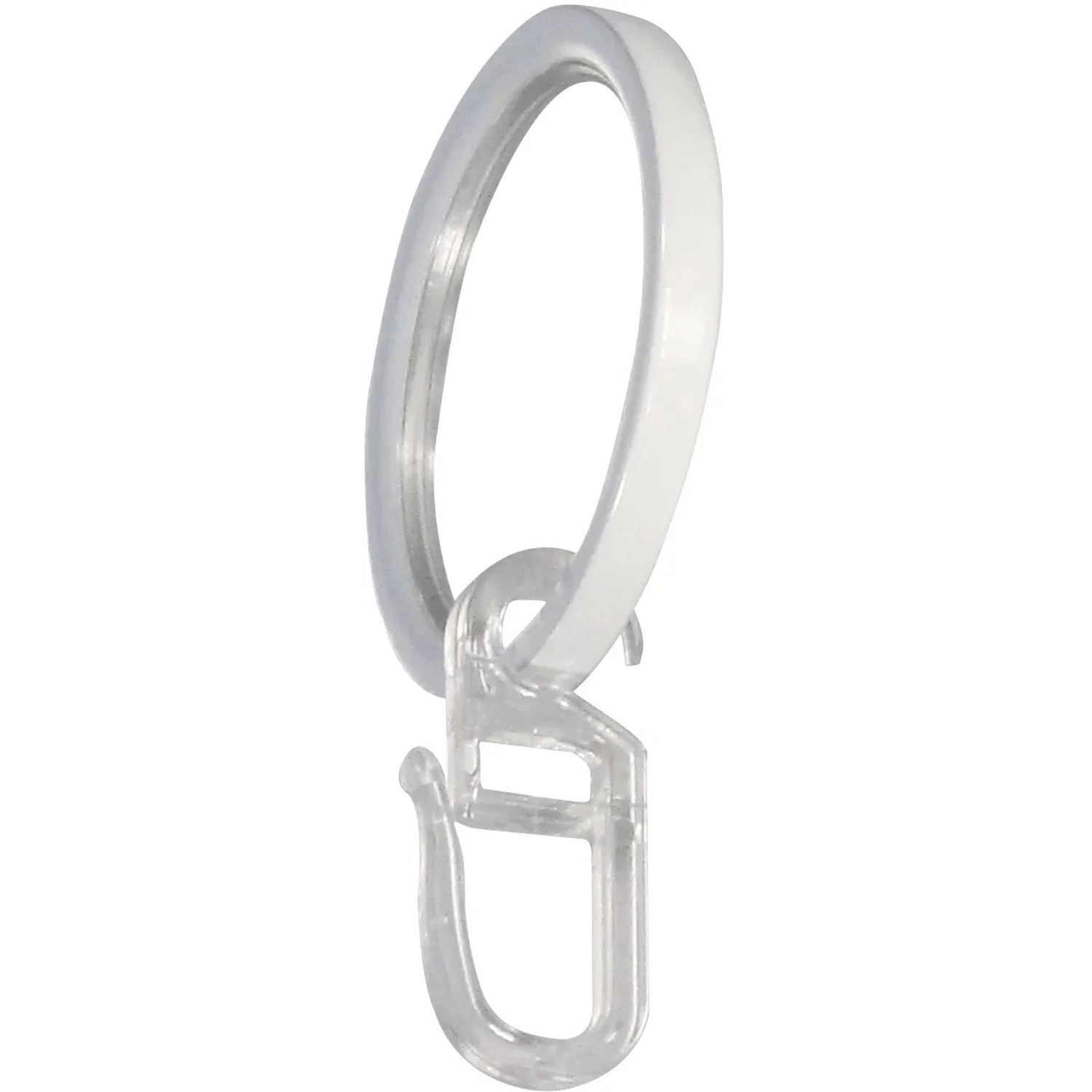 Mydeco Gardinen-Ringe Weiß Ø 4 cm für Ø 2 cm Gardinenstangen inkl. Gardinenhaken