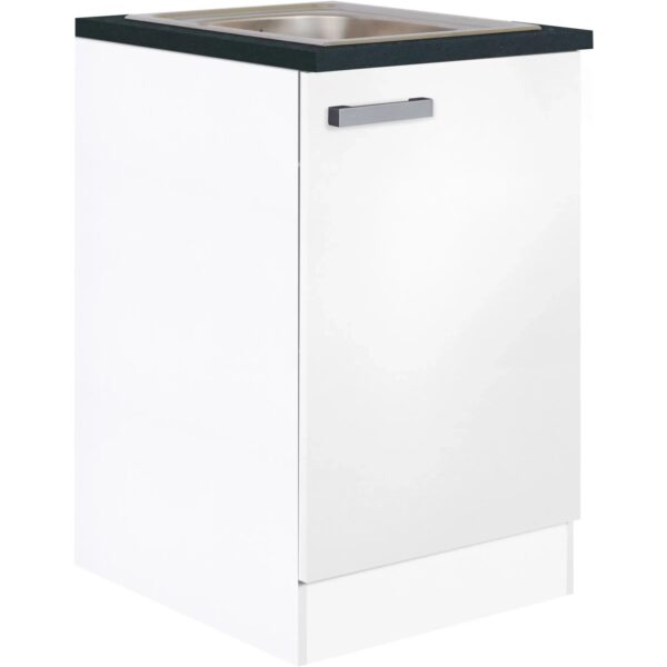 Optifit Küchen-Spülenunterschrank mit Einbauspüle Salo214 50x84,8x60cm Weiß