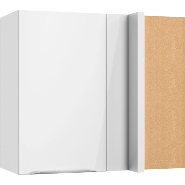 Optifit Küchen-Eckoberschrank Arvid986 80/45x 70,4x 34,9cm Weiß Glanz Weiß Matt